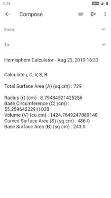 Hemisphere Calculator android App screenshot 0