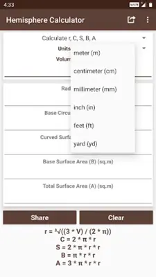 Hemisphere Calculator android App screenshot 4